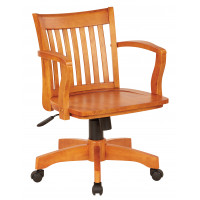 OSP Home Furnishings 105FW Deluxe Wood Bankers Chair with Wood Seat in Fruit Wood Finish